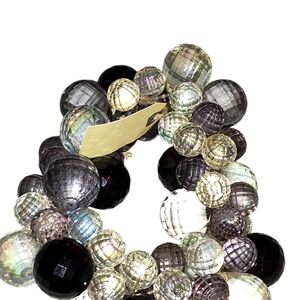 80'Vintage Irredentist Changing Magic Crystal Ball Chunky Disco Stretch Bracelet